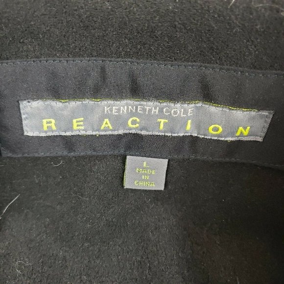 Kenneth Cole Reaction Womens Black Long Sleeve Collared‎ Coat Jacket Size Large - Picture 6 of 8